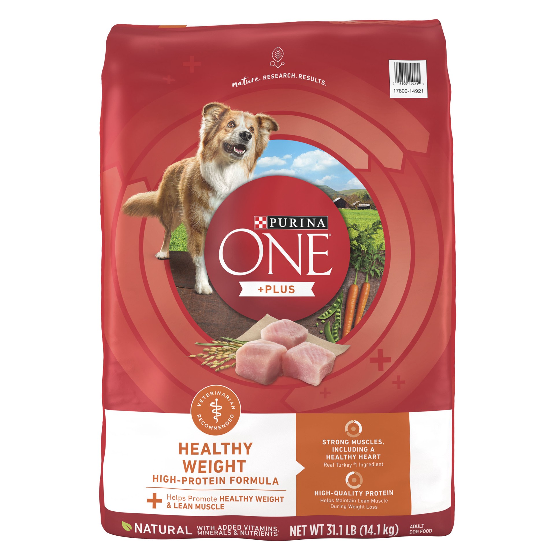 slide 1 of 9, Purina ONE Natural, Weight Control Dry Dog Food, +Plus Healthy Weight Formula, 31.1 lb