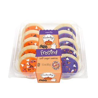 slide 1 of 1, Kimberley's Bakeshoppe Orange Purple Frost Cookies W/Ghosts, 13.5 oz