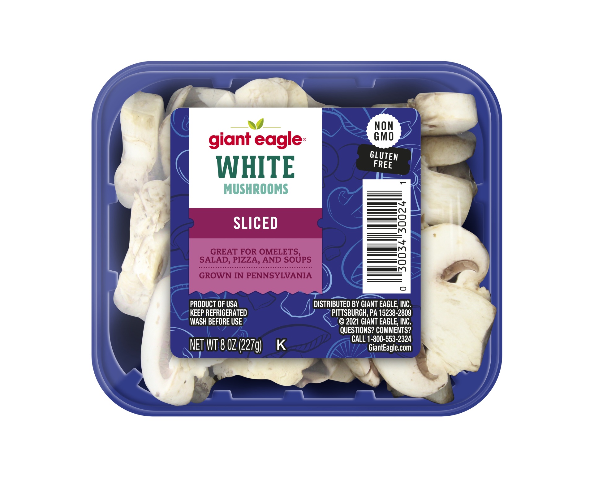 slide 1 of 1, Giant Eagle White Sliced Portabella Mushrooms, 8 oz