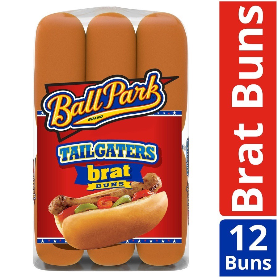 slide 2 of 8, Ball Park Tailgaters Brat Buns, 12 count, 32 oz, 12 ct