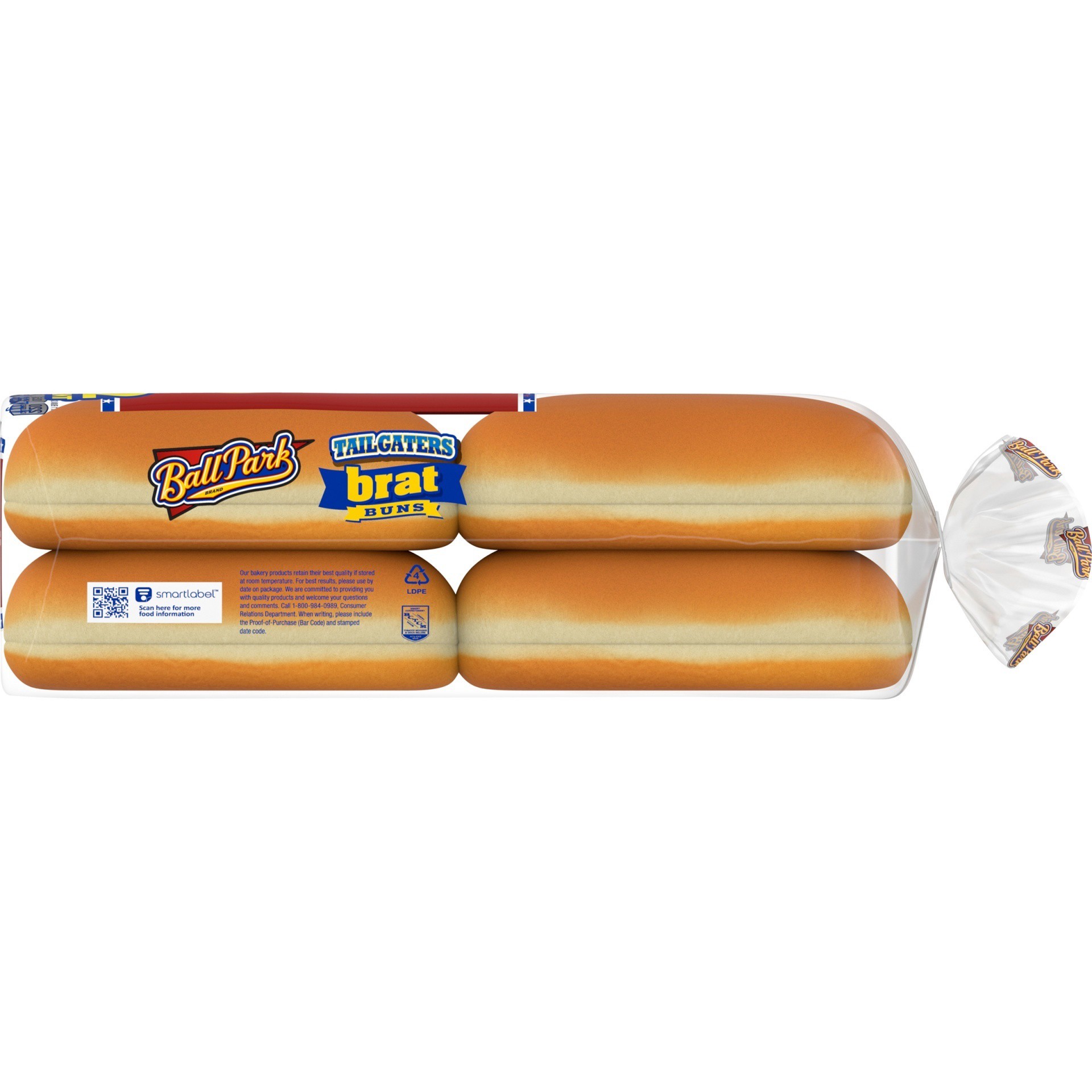 slide 5 of 8, Ball Park Tailgaters Brat Buns, 12 count, 32 oz, 12 ct