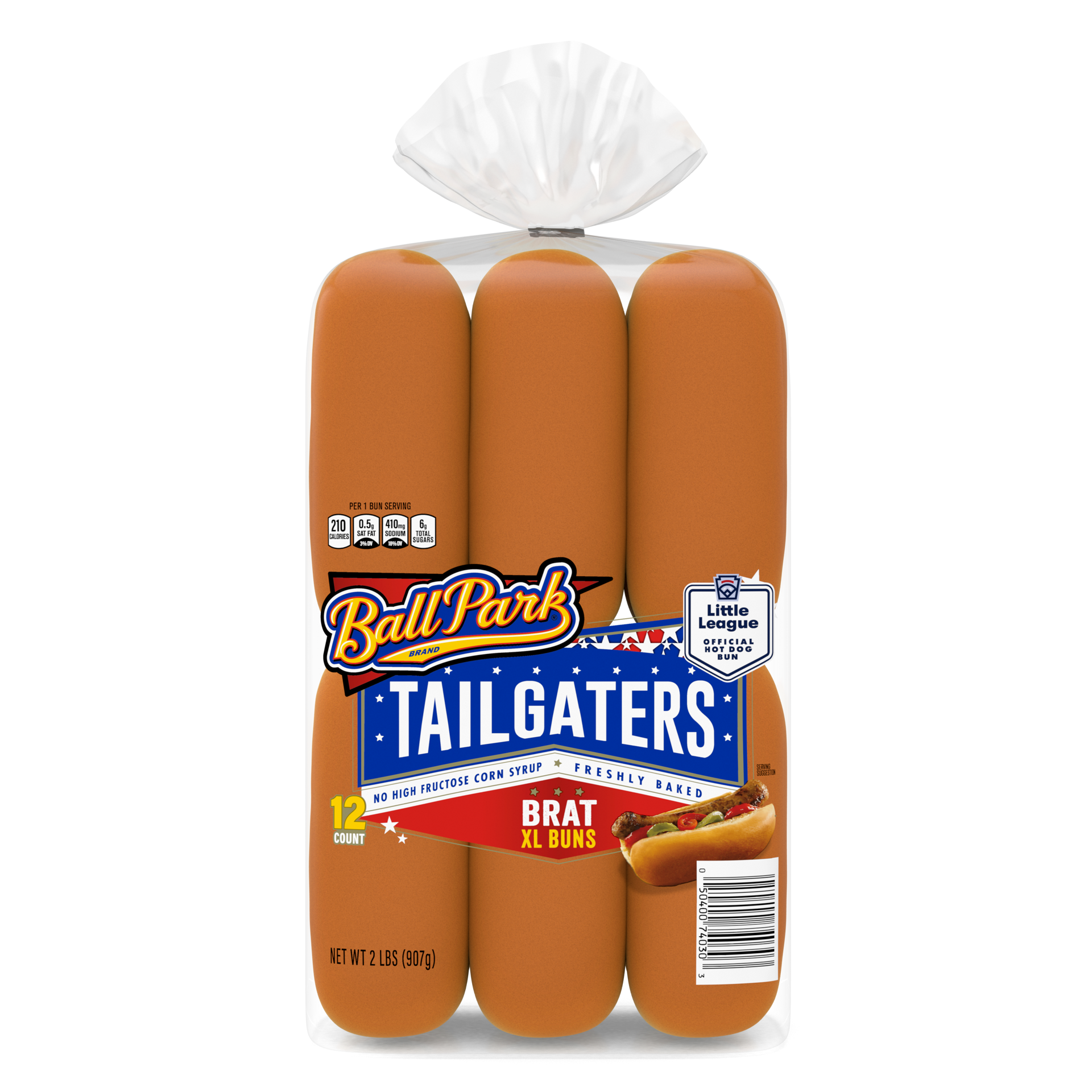 slide 1 of 8, Ball Park Tailgaters Brat Buns, 12 count, 32 oz, 12 ct