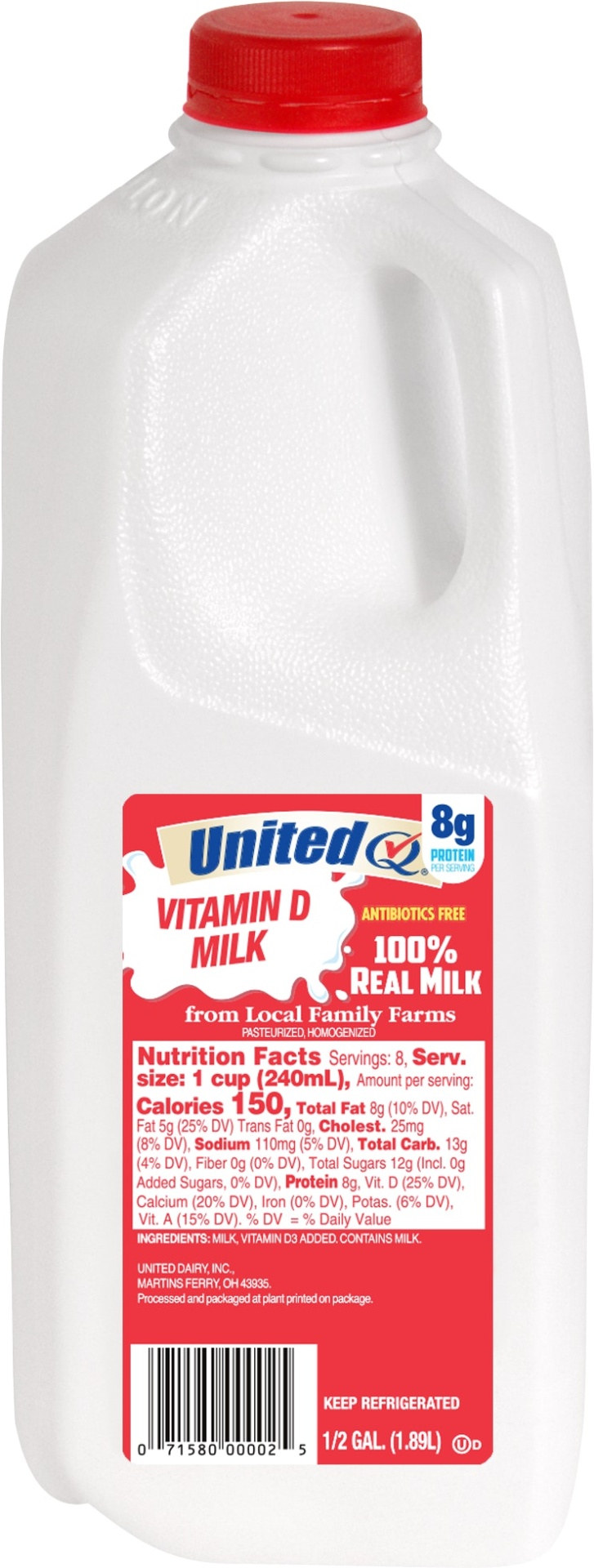 slide 1 of 1, United Dairy Whole Milk, 64 oz