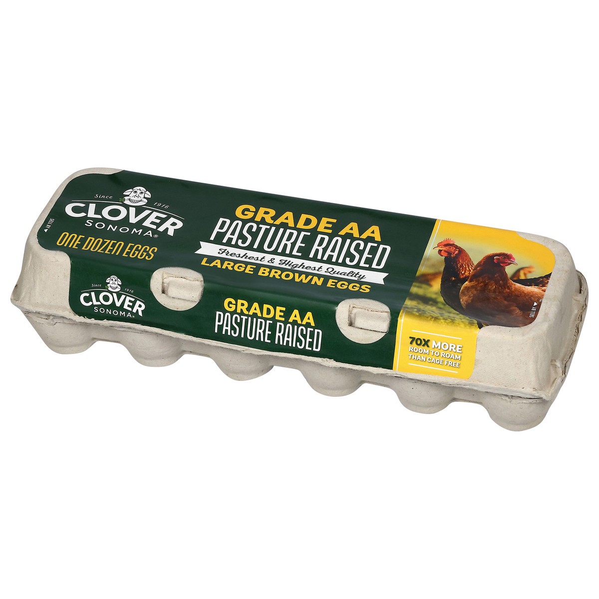 slide 2 of 4, Clover Eggs Pasture Raised Large Brown - 12 CT, 12 ct