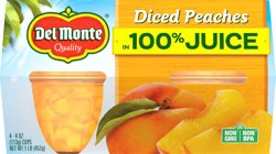 Del Monte 4 Pack Diced Peaches In 100% Juice 4 cups 4 oz 4 ea Sleeve