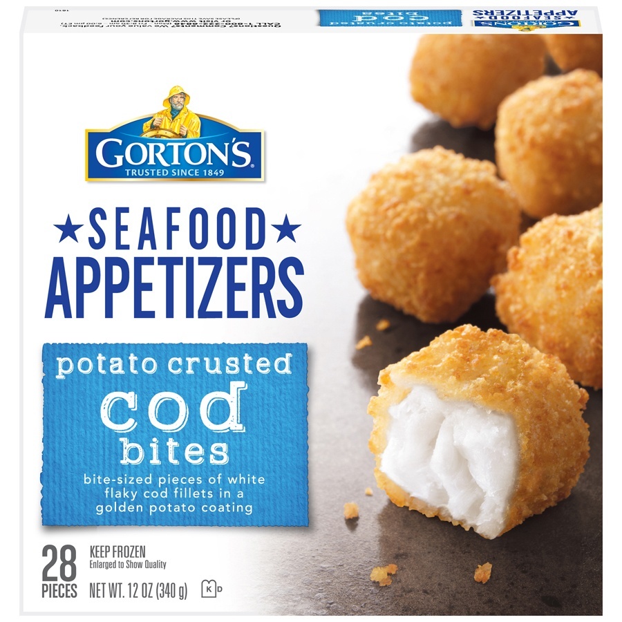 slide 1 of 1, Gorton's Seafood Appetizers Potato Crusted Cod Bites, 12 oz