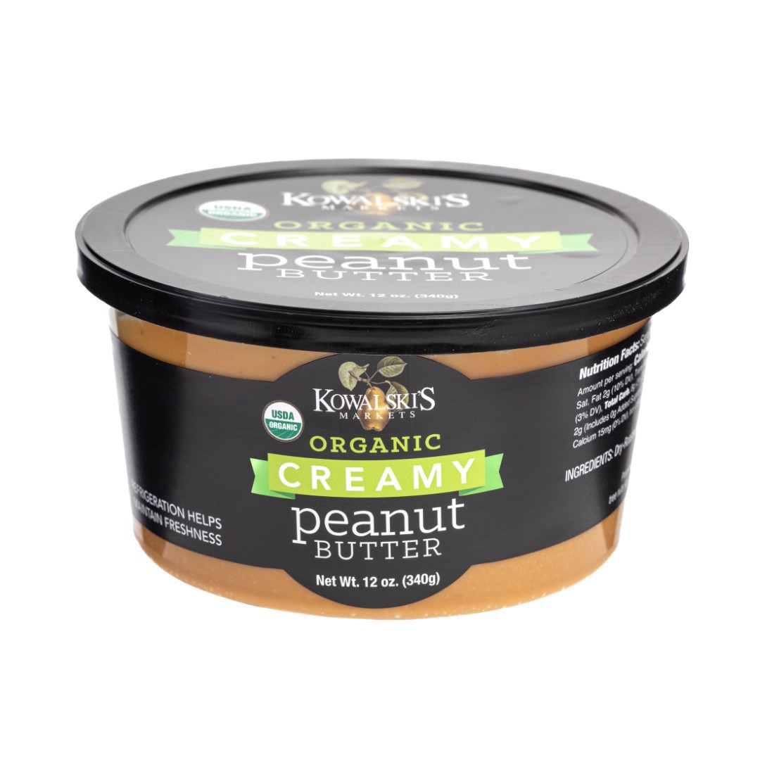 slide 1 of 1, Kowalski's Organic Creamy Peanut Butter, 12 oz