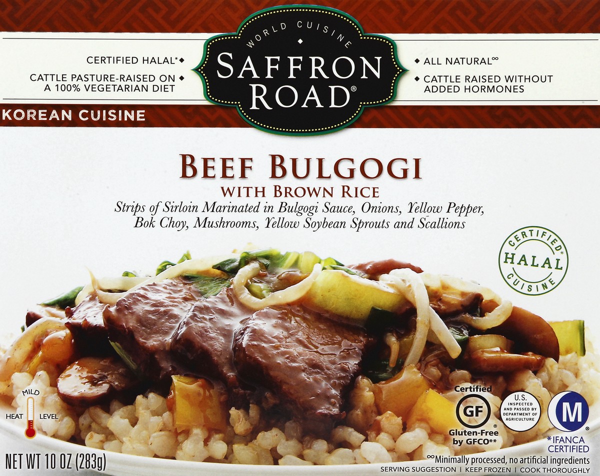 slide 4 of 4, Saffron Road Beef Bulgogi with Brown Rice, 10 oz