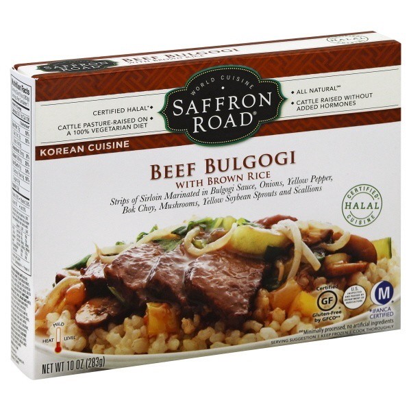 slide 1 of 4, Saffron Road Beef Bulgogi with Brown Rice, 10 oz