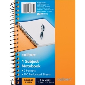 slide 1 of 1, Caliber 1 Subject Notebook College Ruled, 7" X 5", 1 ct