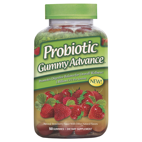 slide 1 of 1, Probiotic Gummy Advance, Strawberry, 50 ct