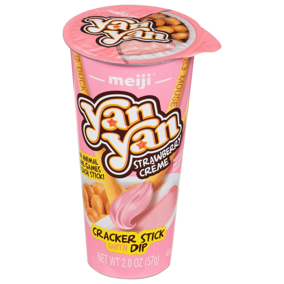 slide 1 of 9, Yan Yan Strawberry Creme Cracker Stick with Dip 2.0 oz, 2 oz