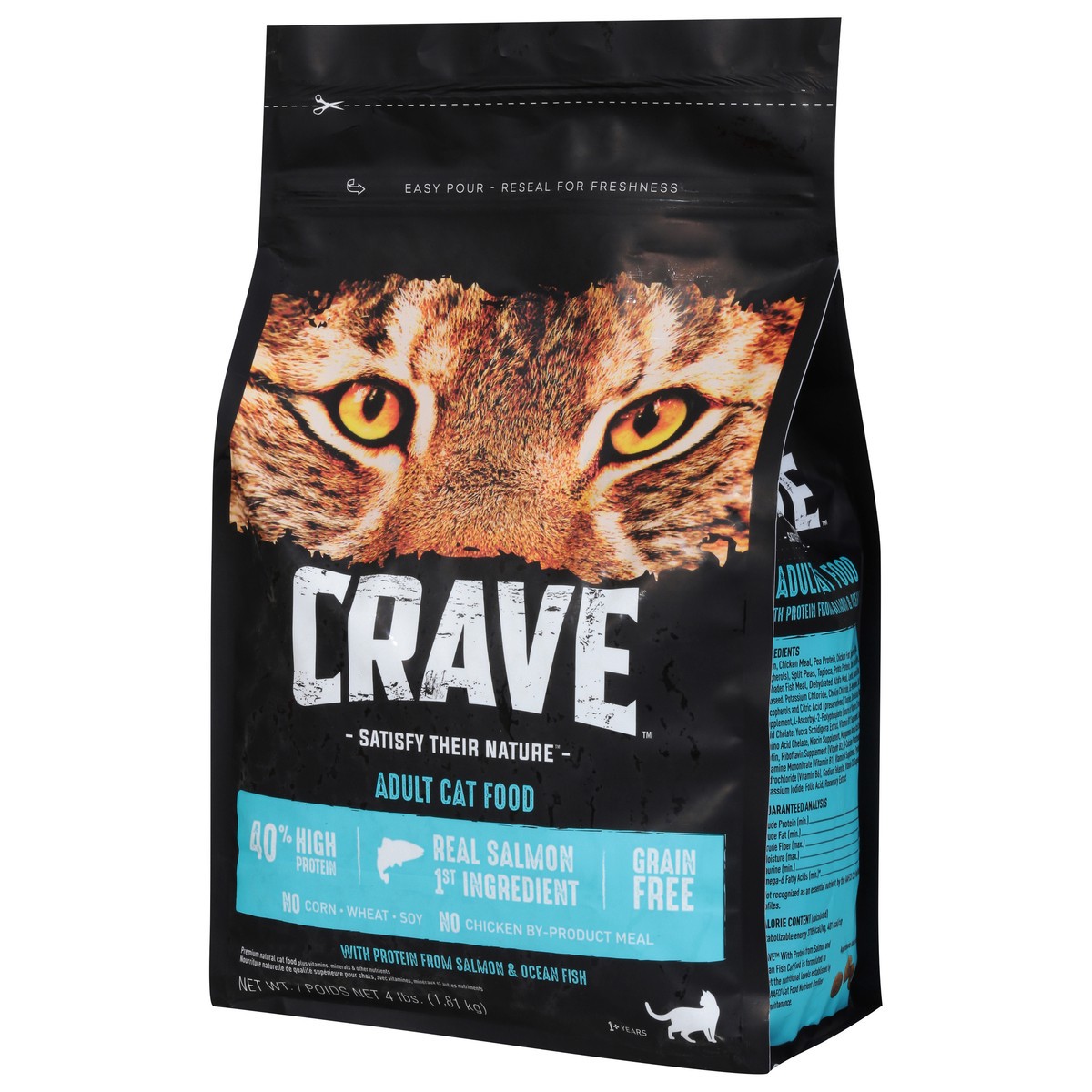 slide 3 of 9, CRAVE Adult Satisfy Their Nature Cat Food with Protein from Salmon & Ocean Fish 4 lb, 4 lb