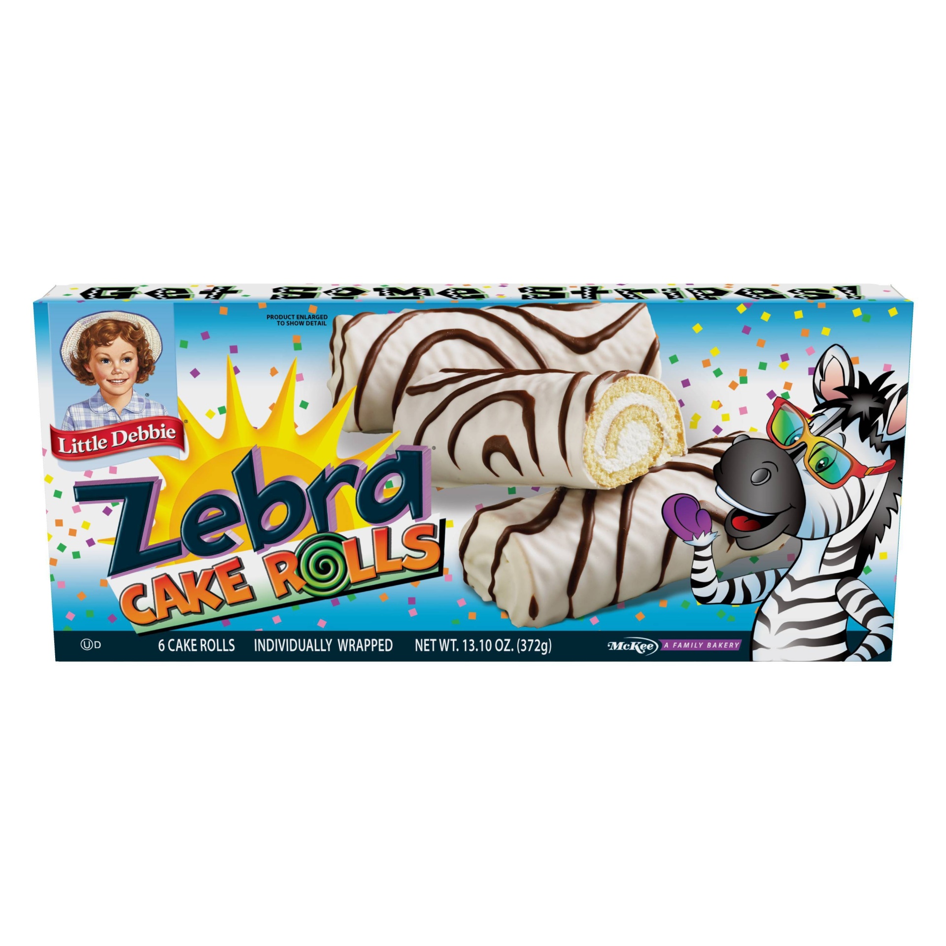 slide 1 of 9, Little Debbie Zebra Cake Rolls, 6 ct