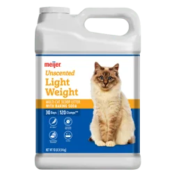 Meijer Light Weight Clumping Cat Litter With Baking Soda, Unscented, 10 Lbs