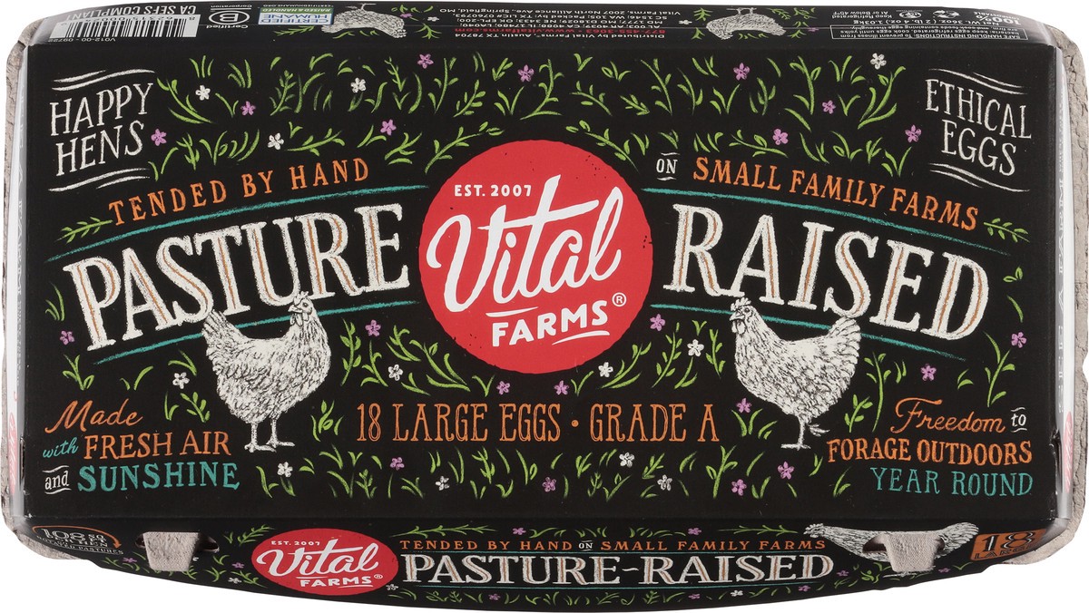 slide 8 of 8, Vital Farms Pasture-Raised Large Eggs 18 ea, 18 ct