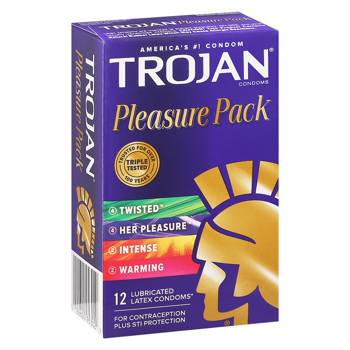 slide 8 of 12, Trojan Pleasure Variety Pack Lubricated Condoms, 12 Count, 1 Pack, 12 ct