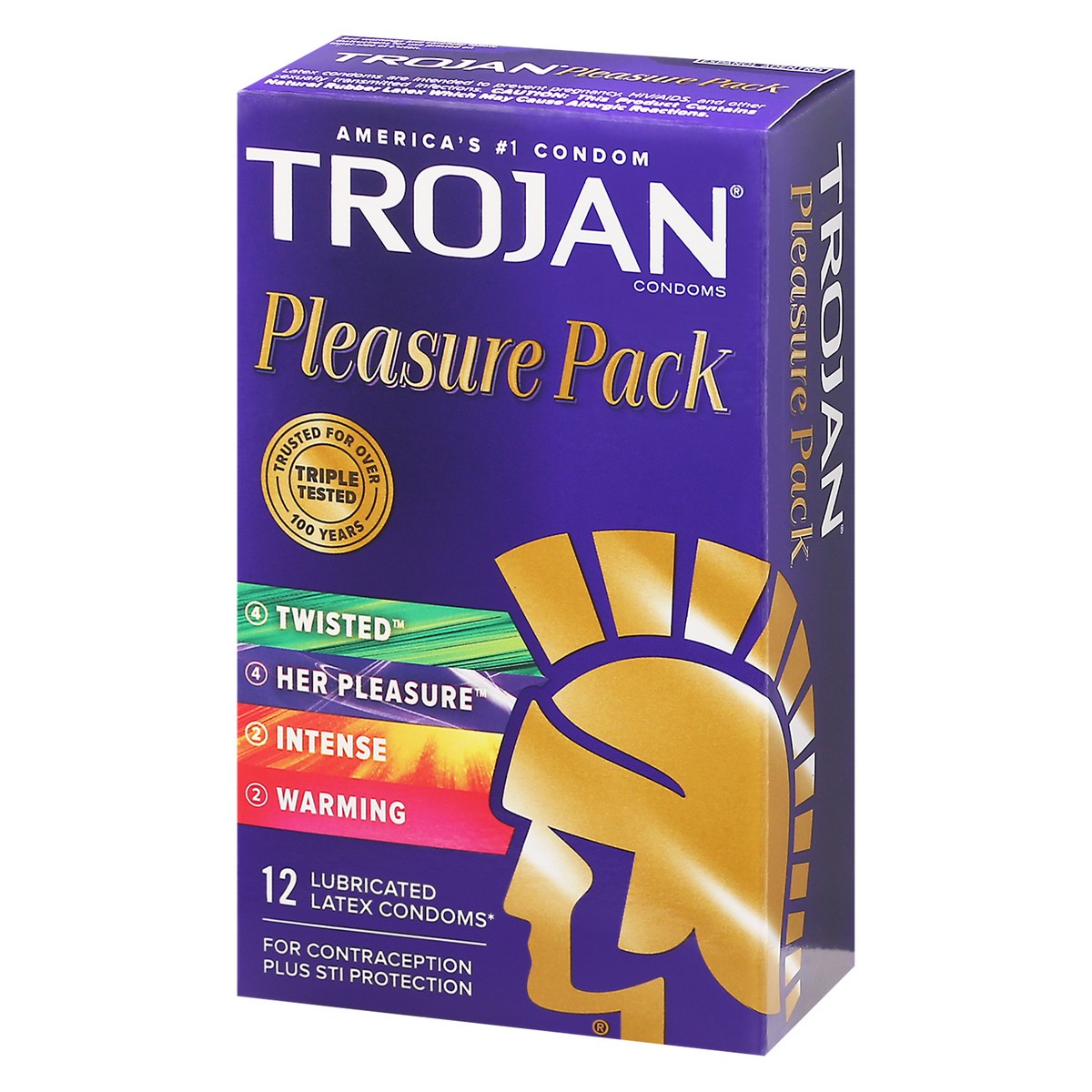 slide 5 of 12, Trojan Pleasure Variety Pack Lubricated Condoms, 12 Count, 1 Pack, 12 ct