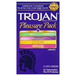 Trojan Pleasure Variety Pack Lubricated Condoms, 12 count