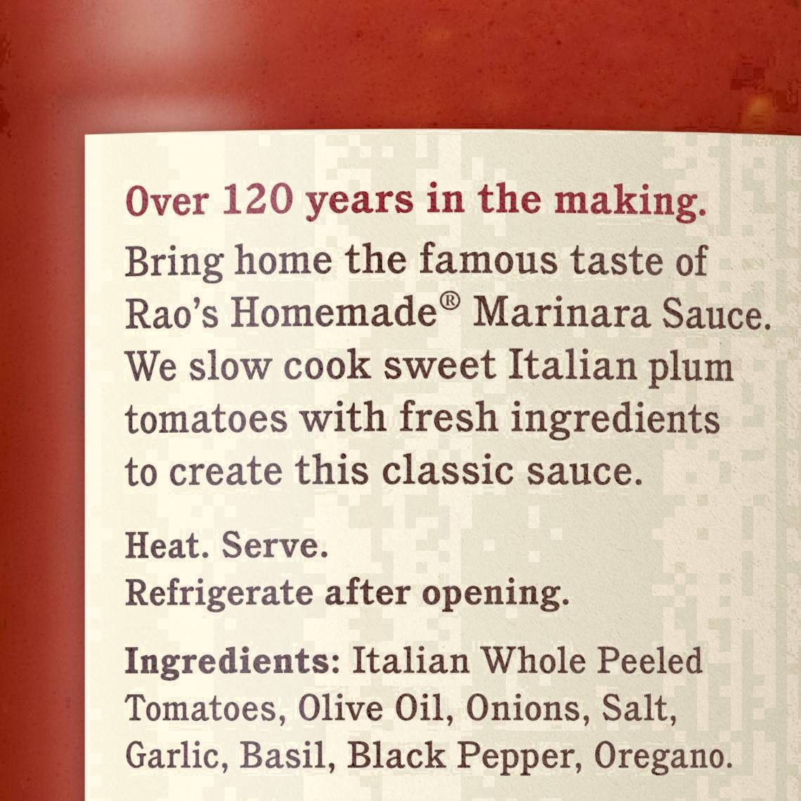 slide 74 of 85, Rao's Homemade Marinara Sauce | 24 oz | All Purpose Tomato Sauce | Pasta Sauce | Carb Conscious, Keto Friendly | All Natural, Premium Quality | With Italian Tomatoes & Olive Oil, 24 oz