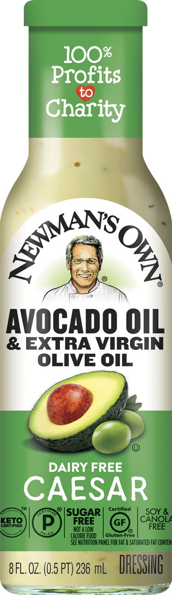 slide 2 of 2, Newman's Own Avocado Oil & Extra Virgin Olive Olive Oil Dressing, 8 oz