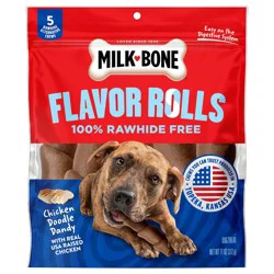 Milk-Bone Flavor Rolls Chicken Doodle Dandy Rawhide Free Dog Treats With Chicken, 5 count Bag