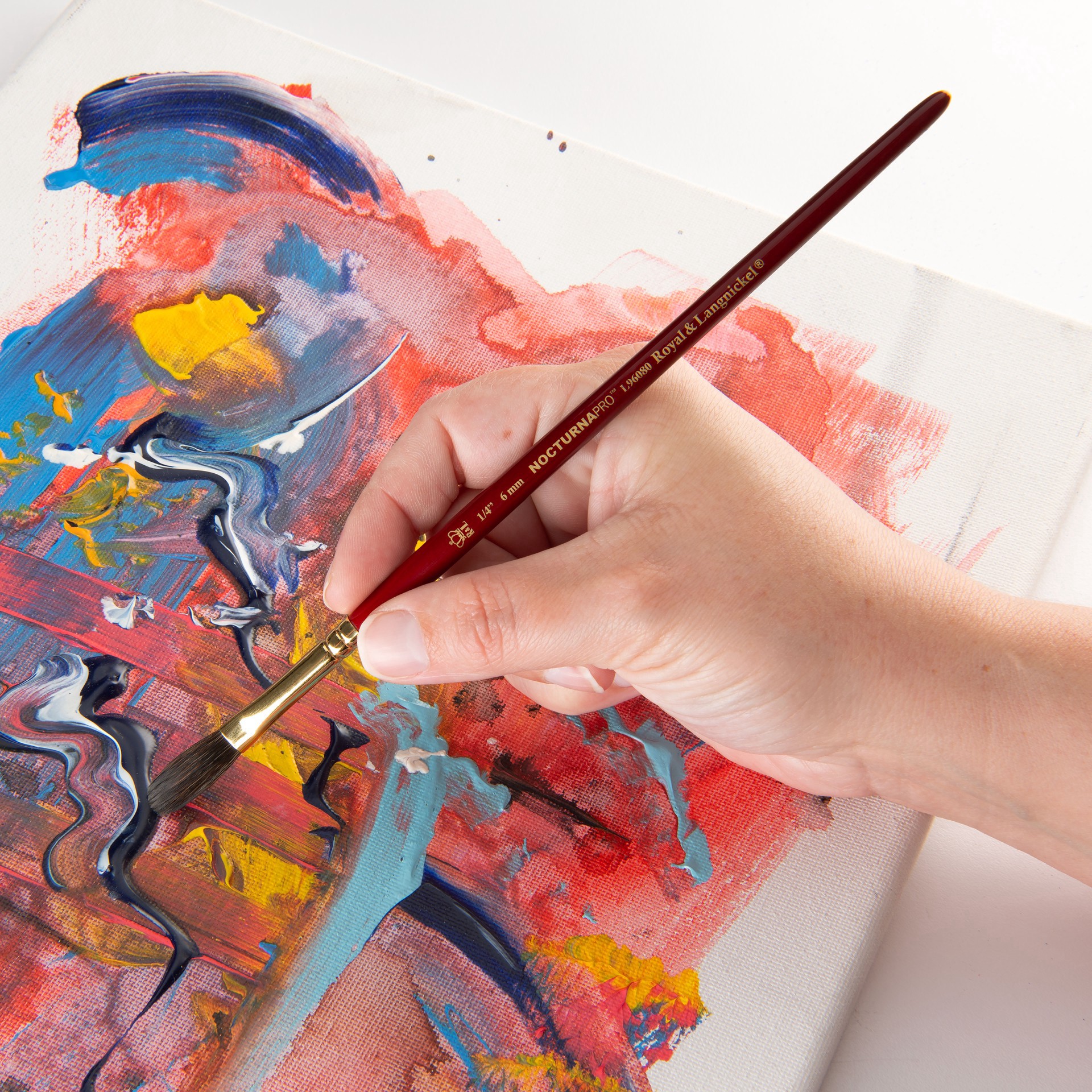 slide 2 of 3, Royal & Langnickel Nocturna Pro Oval Wash Brush, 1/4", 1/4 in