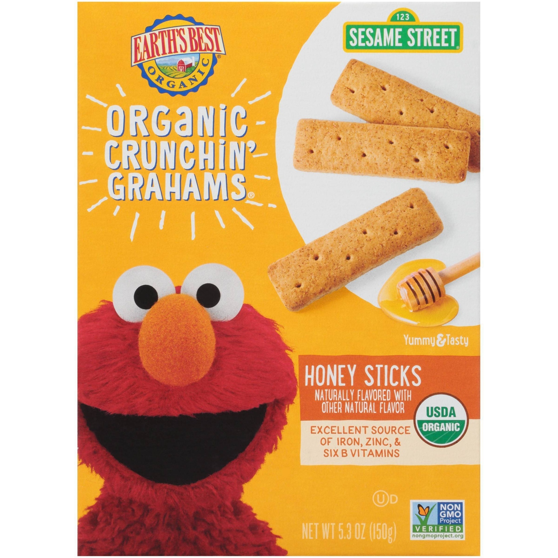 slide 1 of 3, Earth's Best Organic Grahams Crunchin Honey Sticks, 5.3 oz