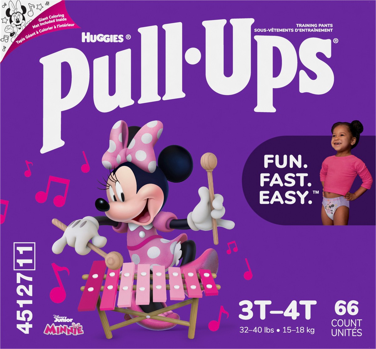 slide 9 of 9, Pull-Ups Girls Training Pants 3T-4T 66Ct, 66 ct