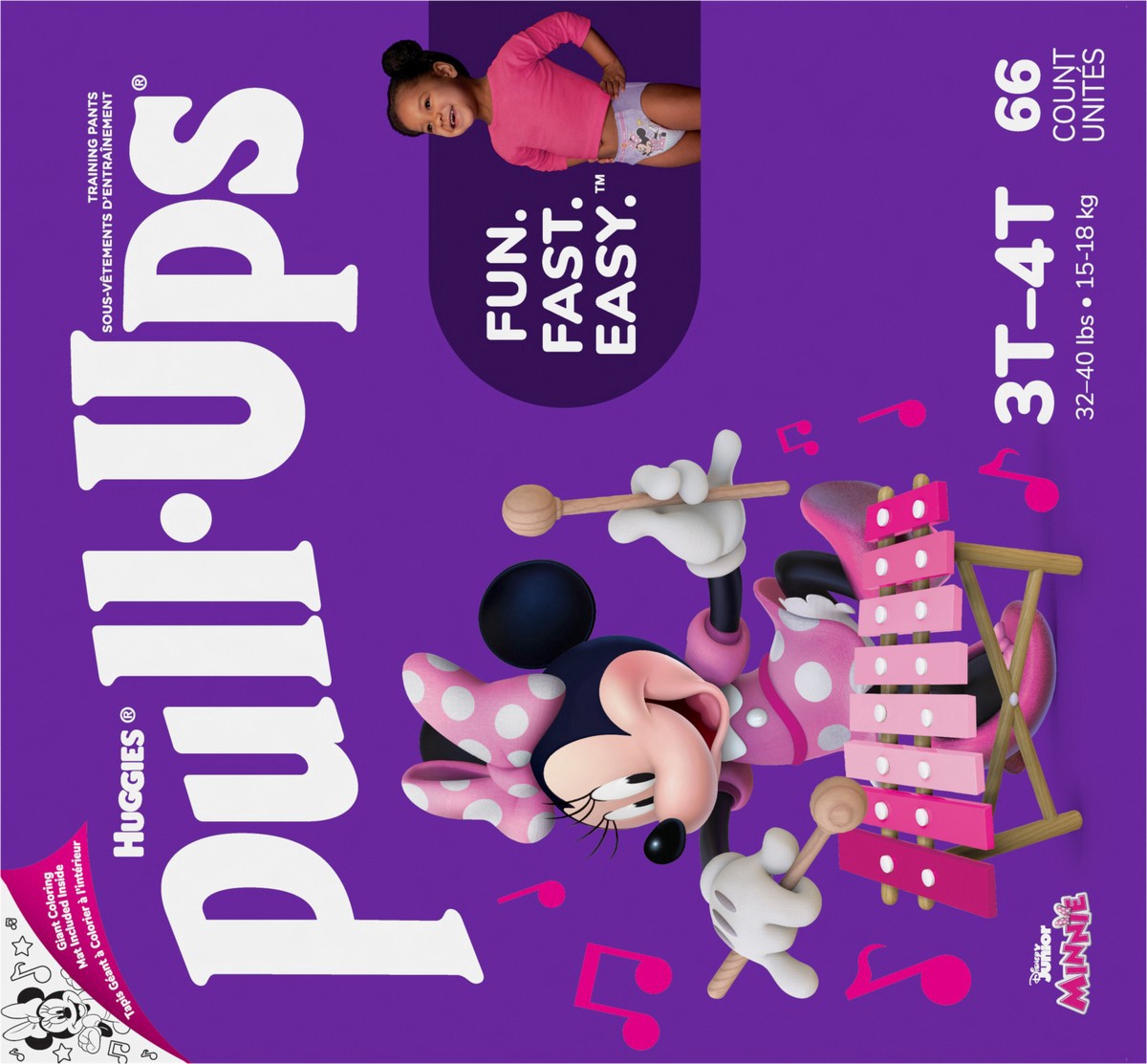 slide 3 of 9, Pull-Ups Girls Training Pants 3T-4T 66Ct, 66 ct