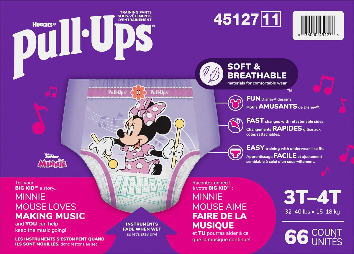 slide 4 of 9, Pull-Ups Girls Training Pants 3T-4T 66Ct, 66 ct