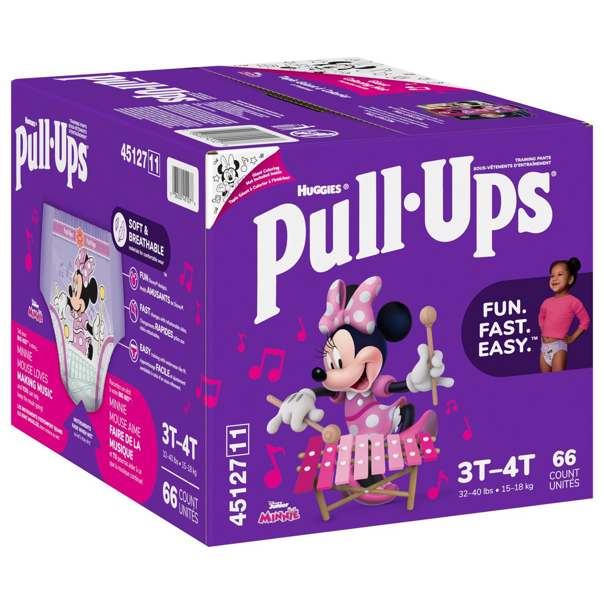 slide 7 of 9, Pull-Ups Girls Training Pants 3T-4T 66Ct, 66 ct