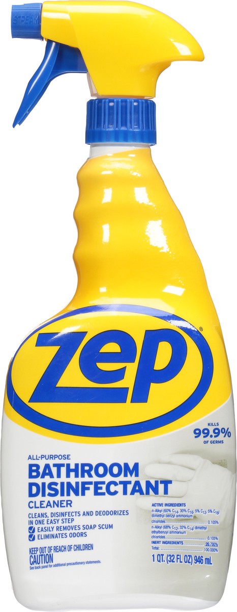 slide 7 of 12, Zep All-Purpose Bathroom Disinfectant Cleaner 1 qt Bottle, 1 qt