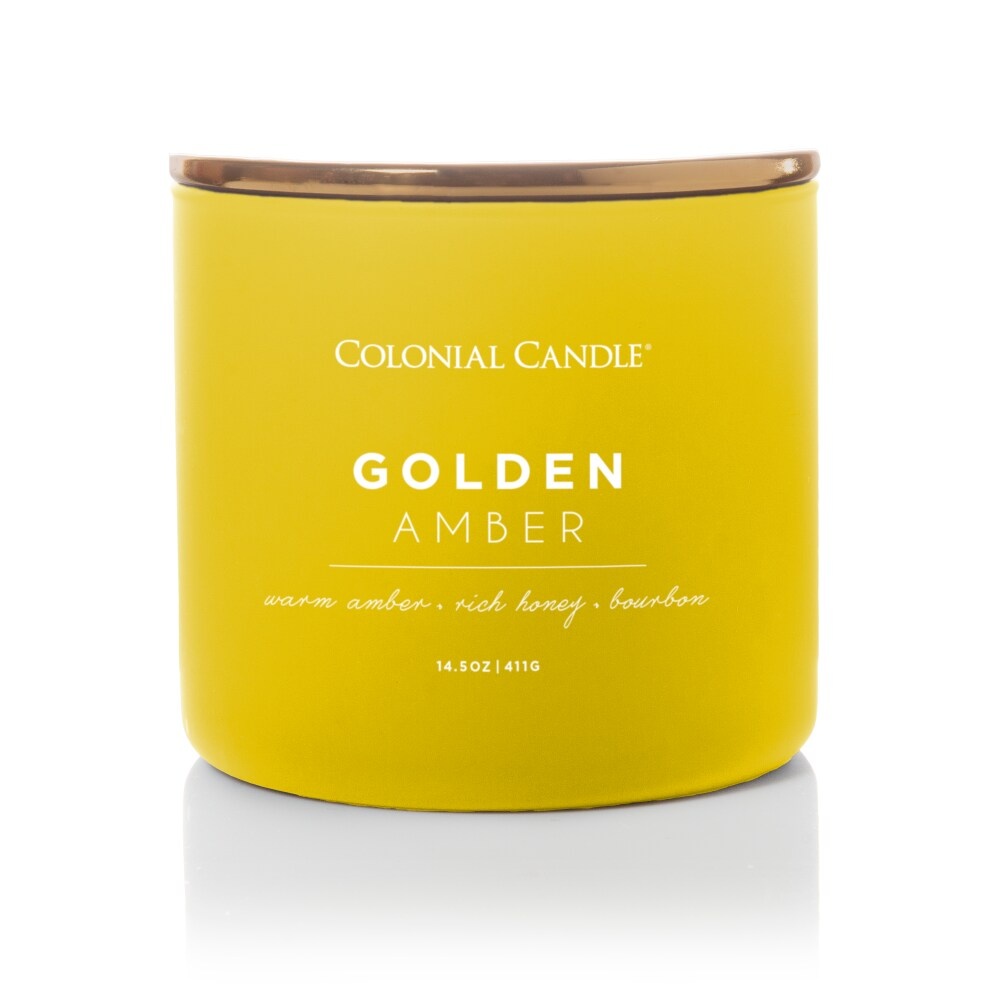 slide 1 of 1, Colonial Candle Pop Of Color Golden Amber Scented Candle, 14.5 oz