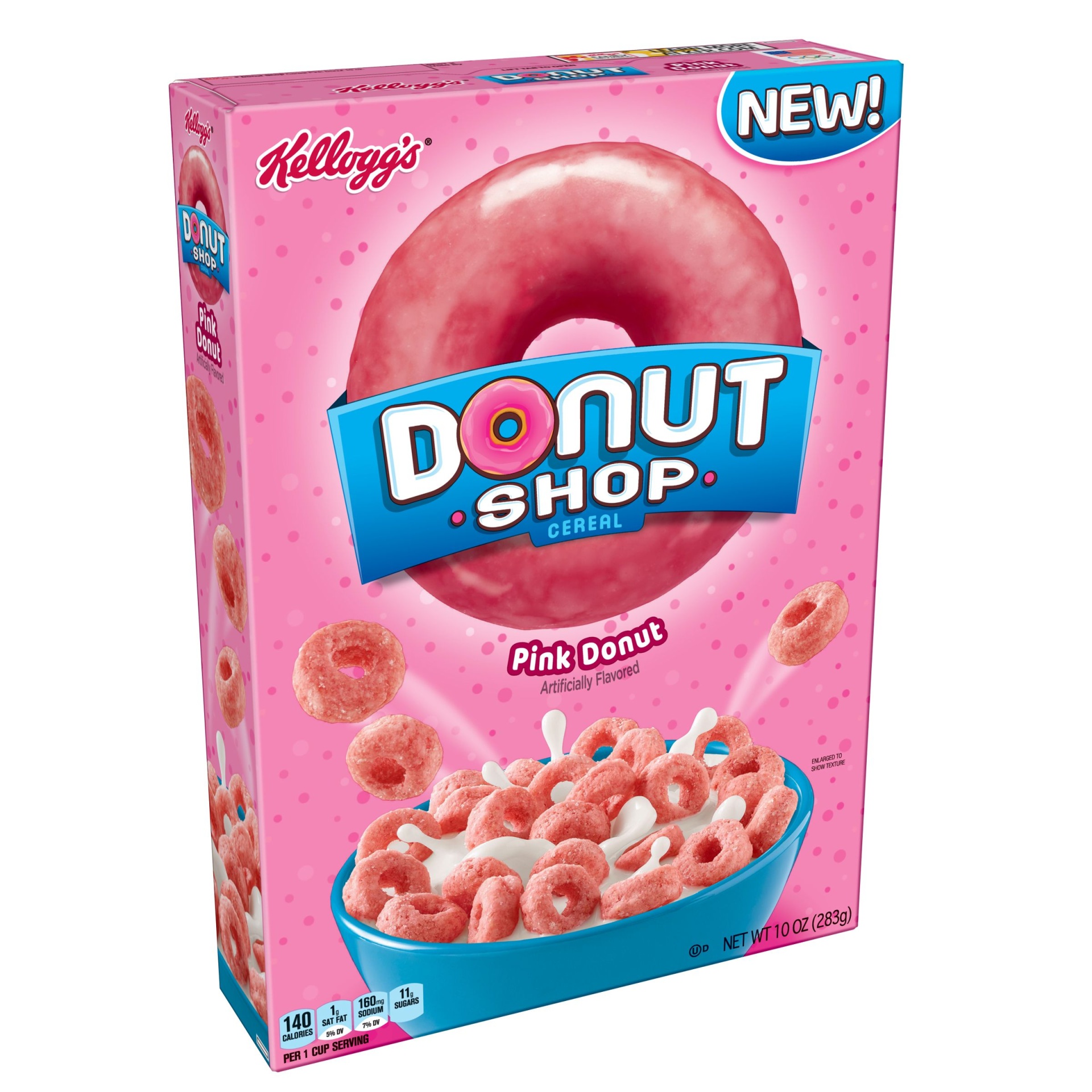 slide 1 of 7, Kellogg's Donut Shop Pink Donut Cereal, 10 oz