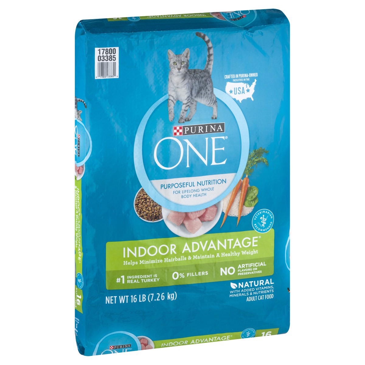 slide 8 of 9, Purina ONE Natural, Low Fat, Weight Control, Indoor Dry Cat Food, +Plus Indoor Advantage, 16 lb