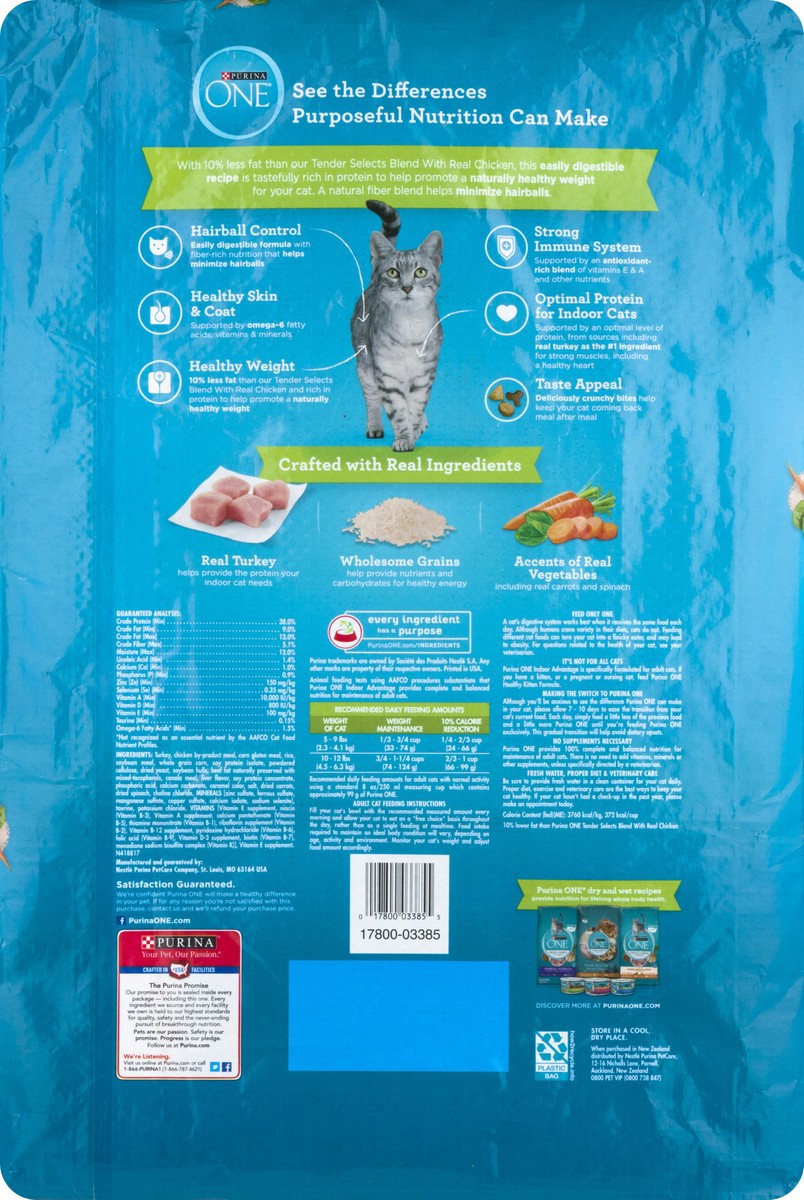 slide 4 of 9, Purina ONE Natural, Low Fat, Weight Control, Indoor Dry Cat Food, +Plus Indoor Advantage, 16 lb