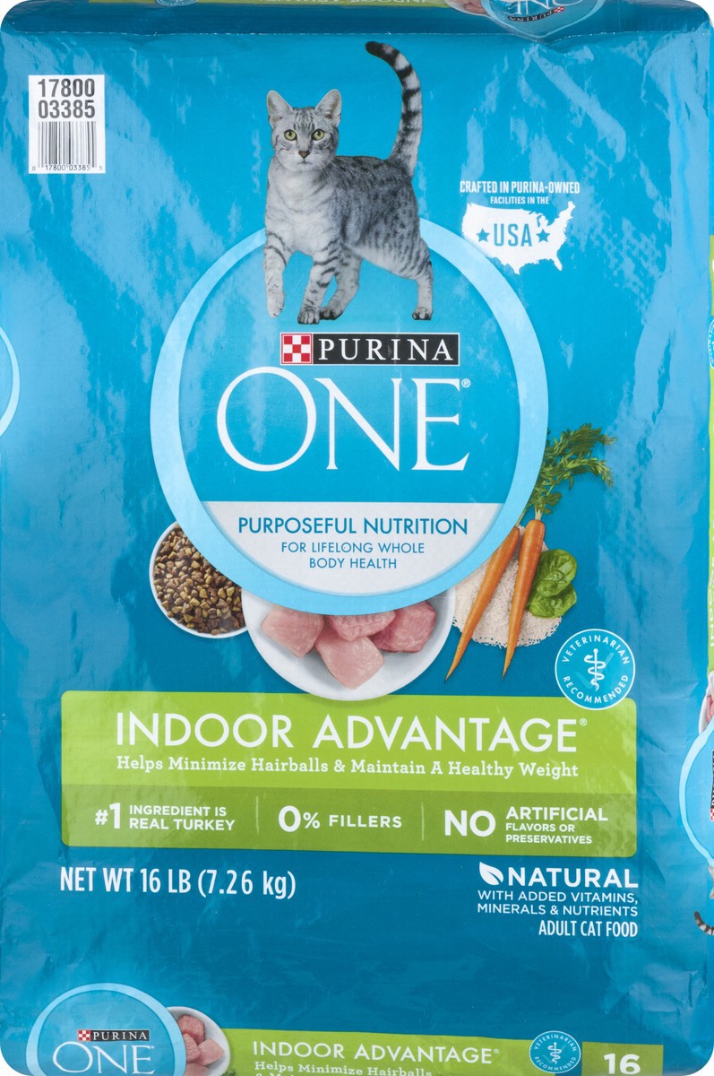 slide 3 of 9, Purina ONE Natural, Low Fat, Weight Control, Indoor Dry Cat Food, +Plus Indoor Advantage, 16 lb