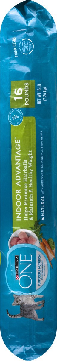 slide 6 of 9, Purina ONE Natural, Low Fat, Weight Control, Indoor Dry Cat Food, +Plus Indoor Advantage, 16 lb