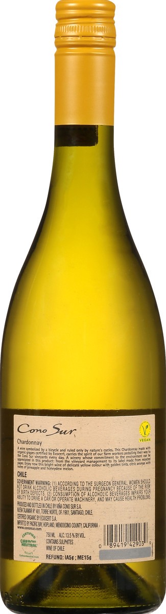 slide 3 of 8, Cs Organico Cono Sur Organic Chardonnay, 750 ml