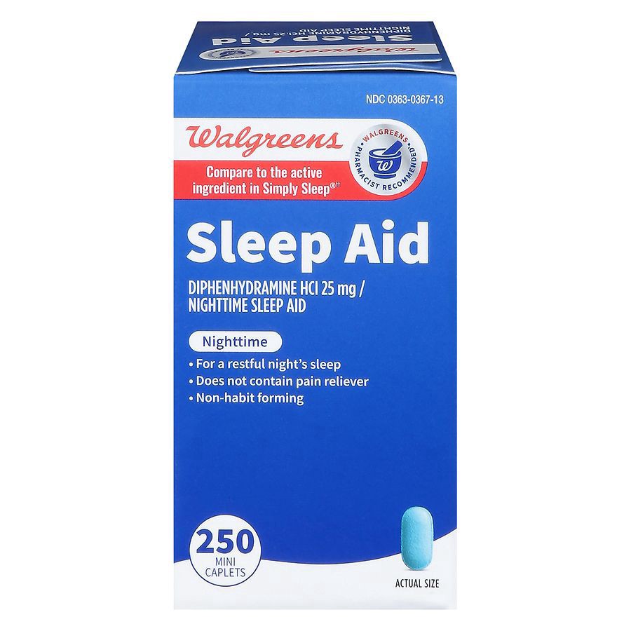 slide 1 of 5, Walgreens Nighttime Sleep Aid Mini-Caplets, 250 ct