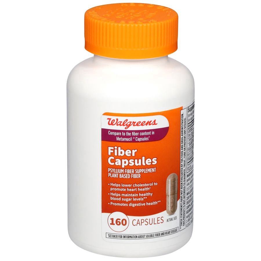 slide 3 of 4, Walgreens Wal-Mucil Fiber Laxative/Supplement Capsules, 160 ct