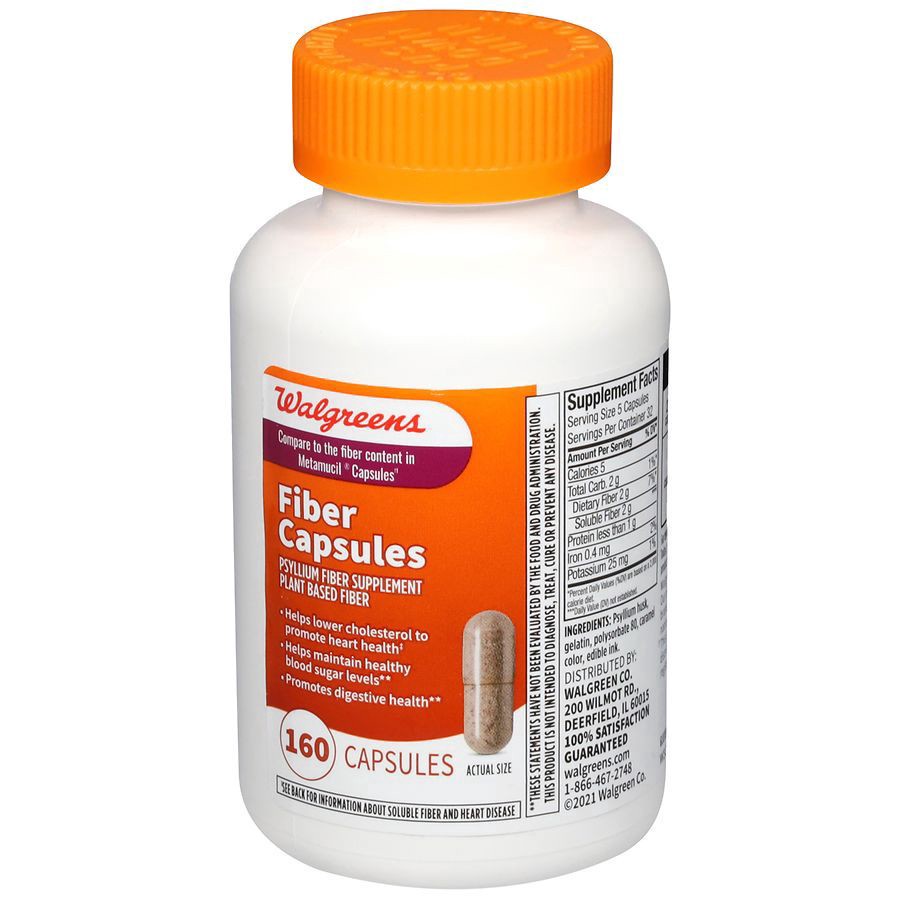 slide 4 of 4, Walgreens Wal-Mucil Fiber Laxative/Supplement Capsules, 160 ct