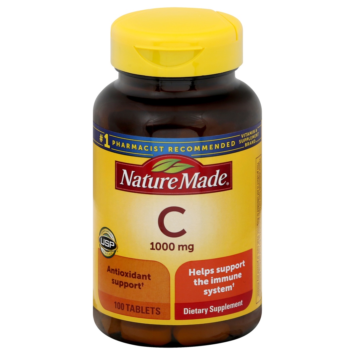 slide 1 of 9, Nature Made Vitamin C 1000mg Immune System Supplement Tablets - 100ct, 