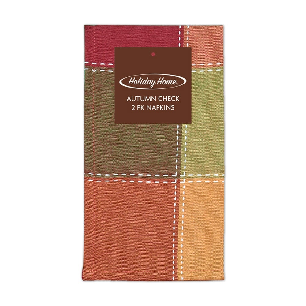 slide 1 of 1, Holiday Home Autumn Check Napkins, 2 ct