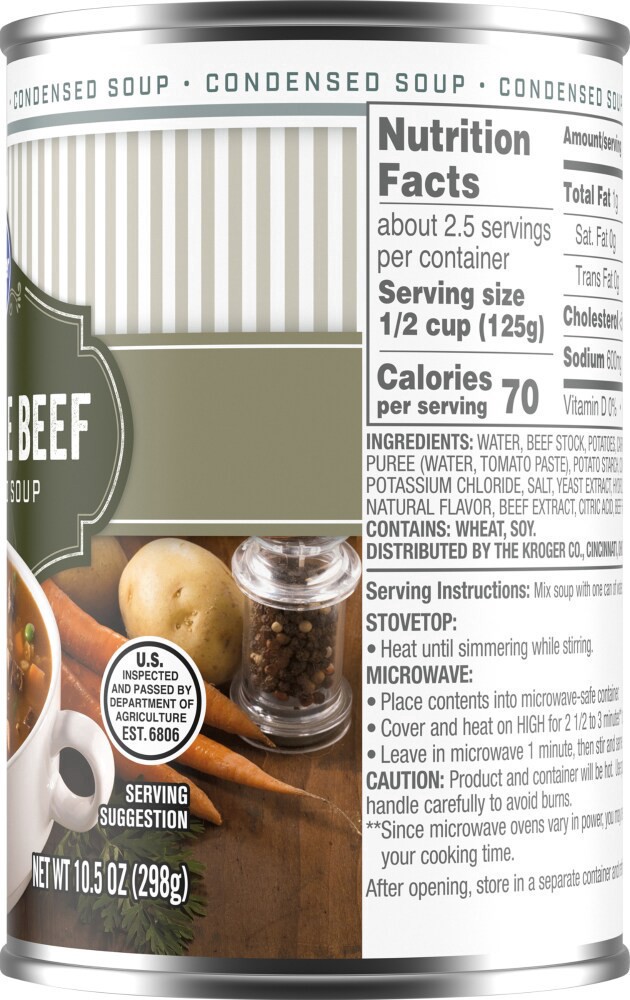 slide 3 of 4, Kroger Vegetable Beef Condensed Soup, 10.5 oz