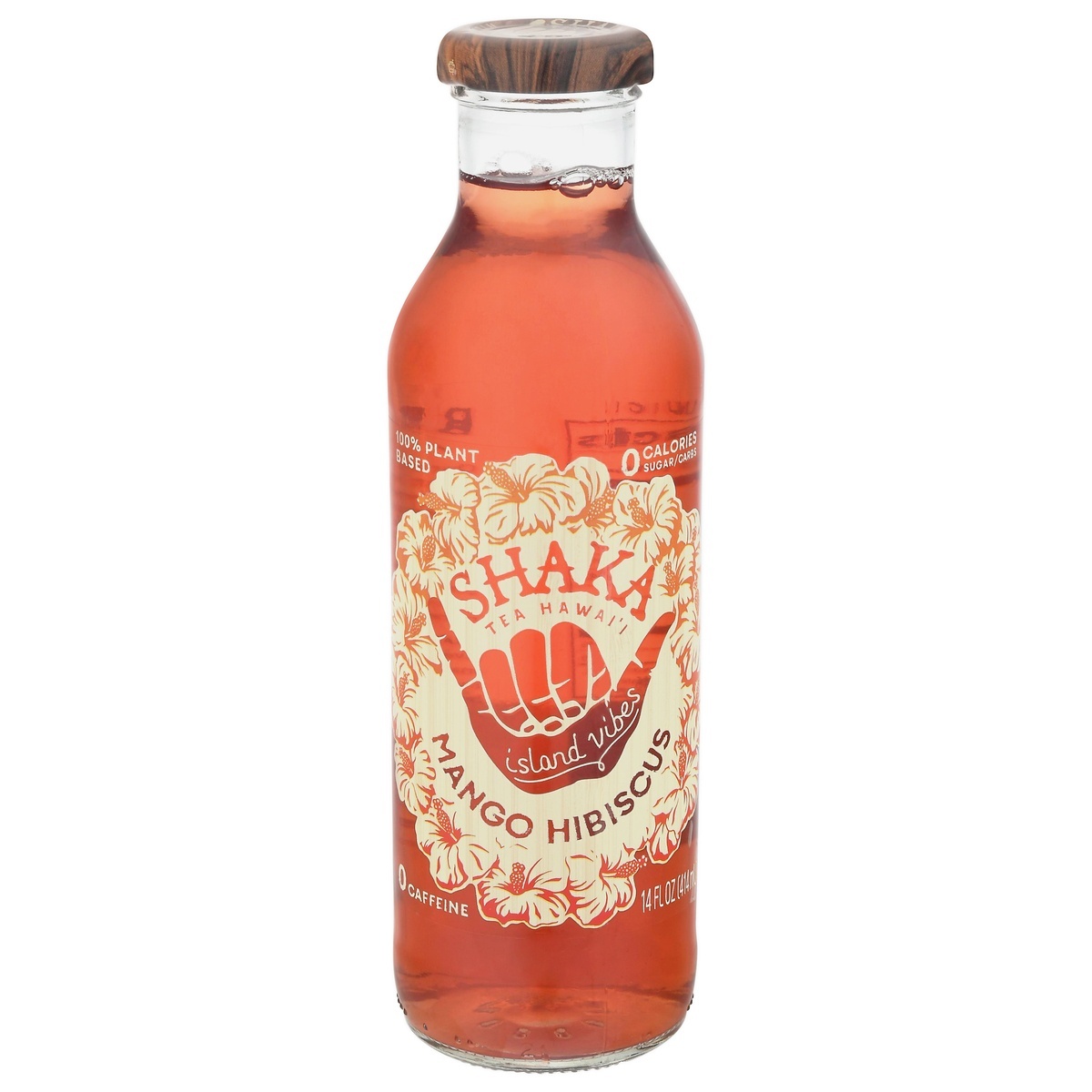 slide 1 of 1, Shaka Tea Mango Hibiscus Hawaiian Mamaki Tea - 14 fl oz Glass Bottle, 