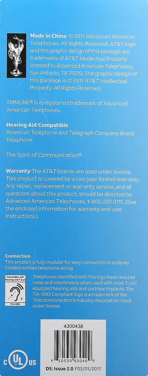 slide 6 of 9, AT&T Trimline Black with 13 Number Memory Telephone 1 ea, 1 ct