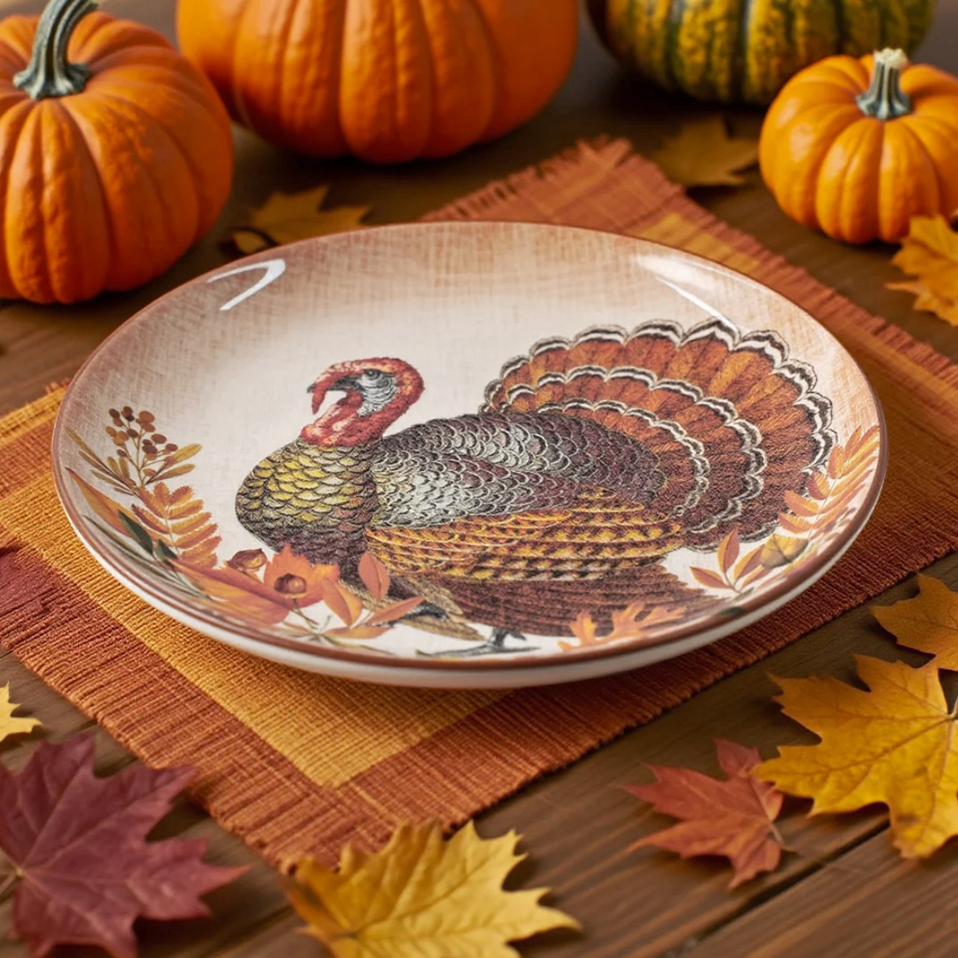 slide 3 of 4, 8.5" Turkey Ceramic Salad Plate By Ashland, 8.5 in