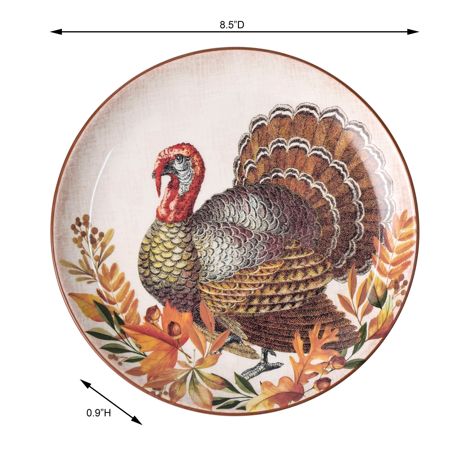 slide 4 of 4, 8.5" Turkey Ceramic Salad Plate By Ashland, 8.5 in